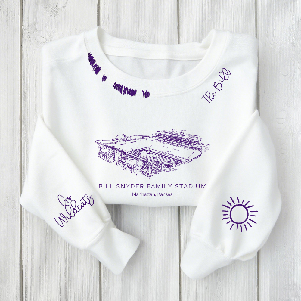 Bill Snyder Family Stadium-Kansas State Wildcats Alumni Distressed Monogram Chain Stitch Sweatshirt-Vintage Class of 2025 Hoodie