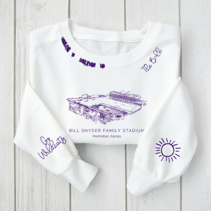 Bill Snyder Family Stadium-Kansas State Wildcats Alumni Distressed Monogram Chain Stitch Sweatshirt-Vintage Class of 2025 Hoodie