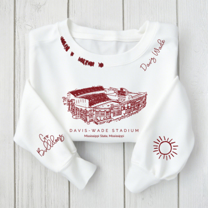 Davis Wade Stadium-Mississippi State Bulldogs Alumni Distressed Monogram Chain Stitch Sweatshirt-Vintage Class of 2025 Hoodie