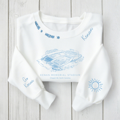 Kenan Memorial Stadium-North Carolina Tar Heels Alumni Distressed Monogram Chain Stitch Sweatshirt-Vintage Class of 2025 Hoodie