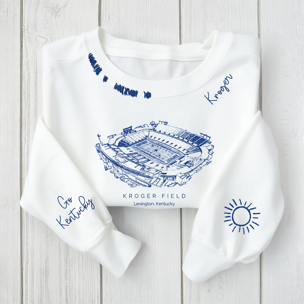 Kroger Field-Kentucky Wildcats Alumni Distressed Monogram Chain Stitch Sweatshirt-Vintage Class of 2025 Hoodie 