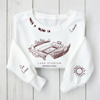 Lane Stadium-Virginia Tech Hokies Alumni Distressed Monogram Chain Stitch Sweatshirt-Vintage Class of 2025 Hoodie