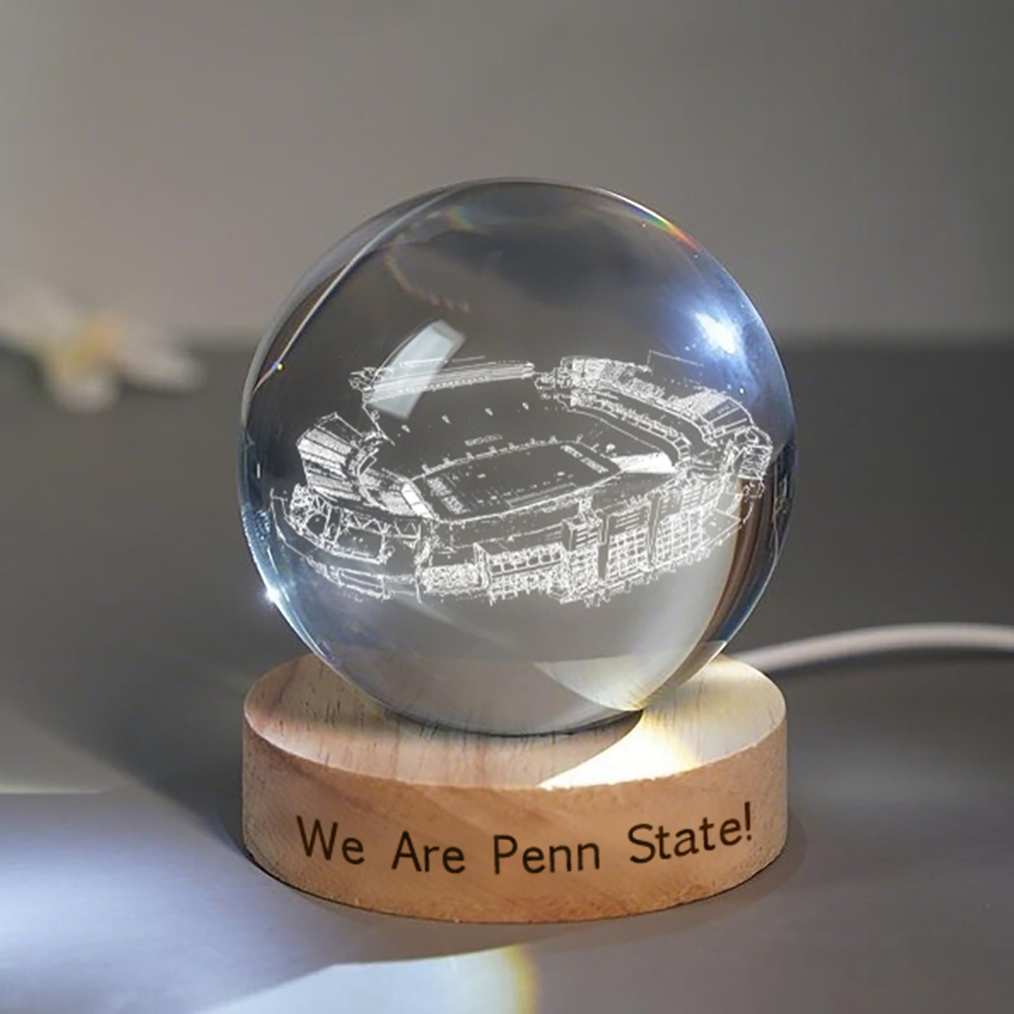 Beaver Stadium Spherical Crystal Lamp