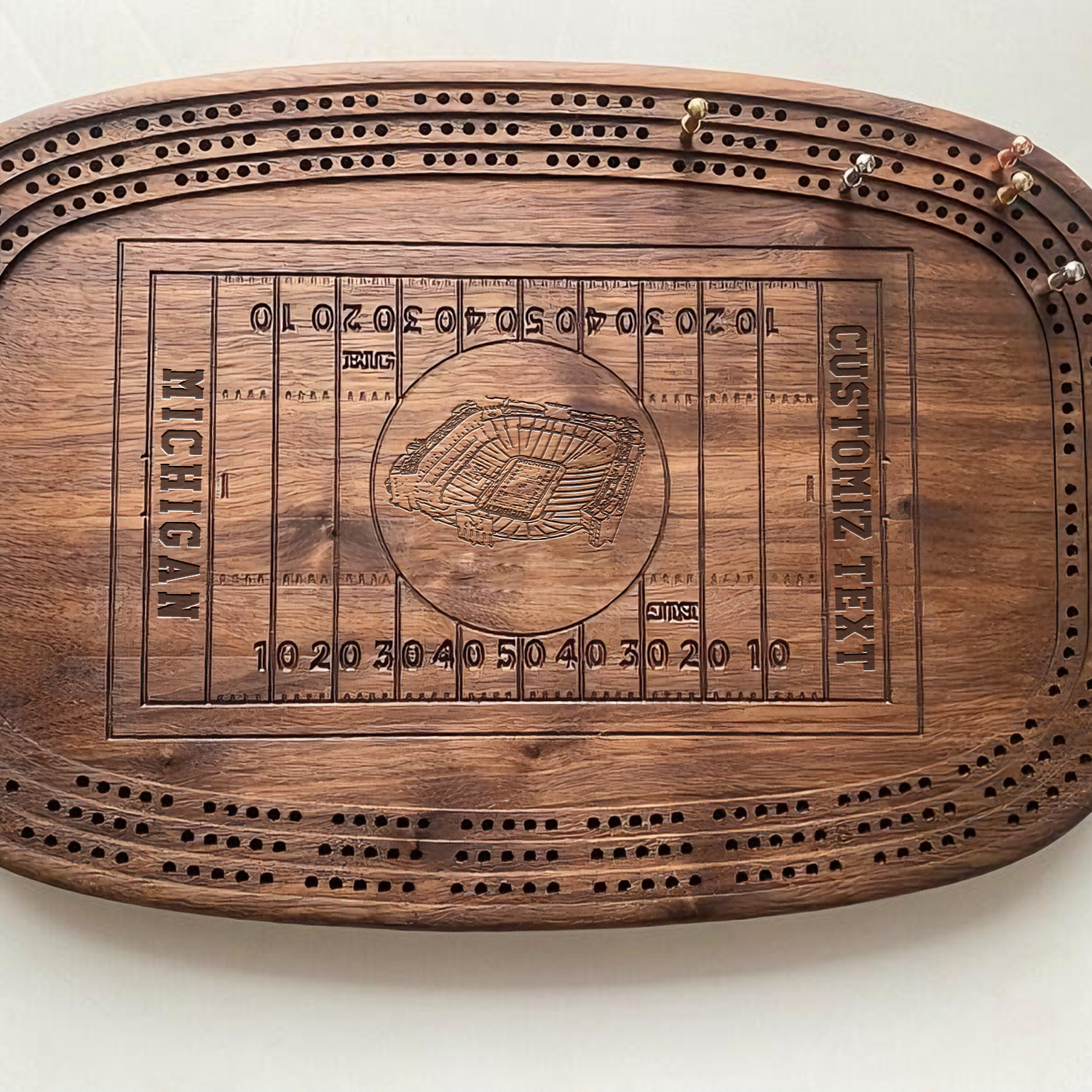 Personalized Michigan Stadium Style Football-Themed Kribich Board, Christmas