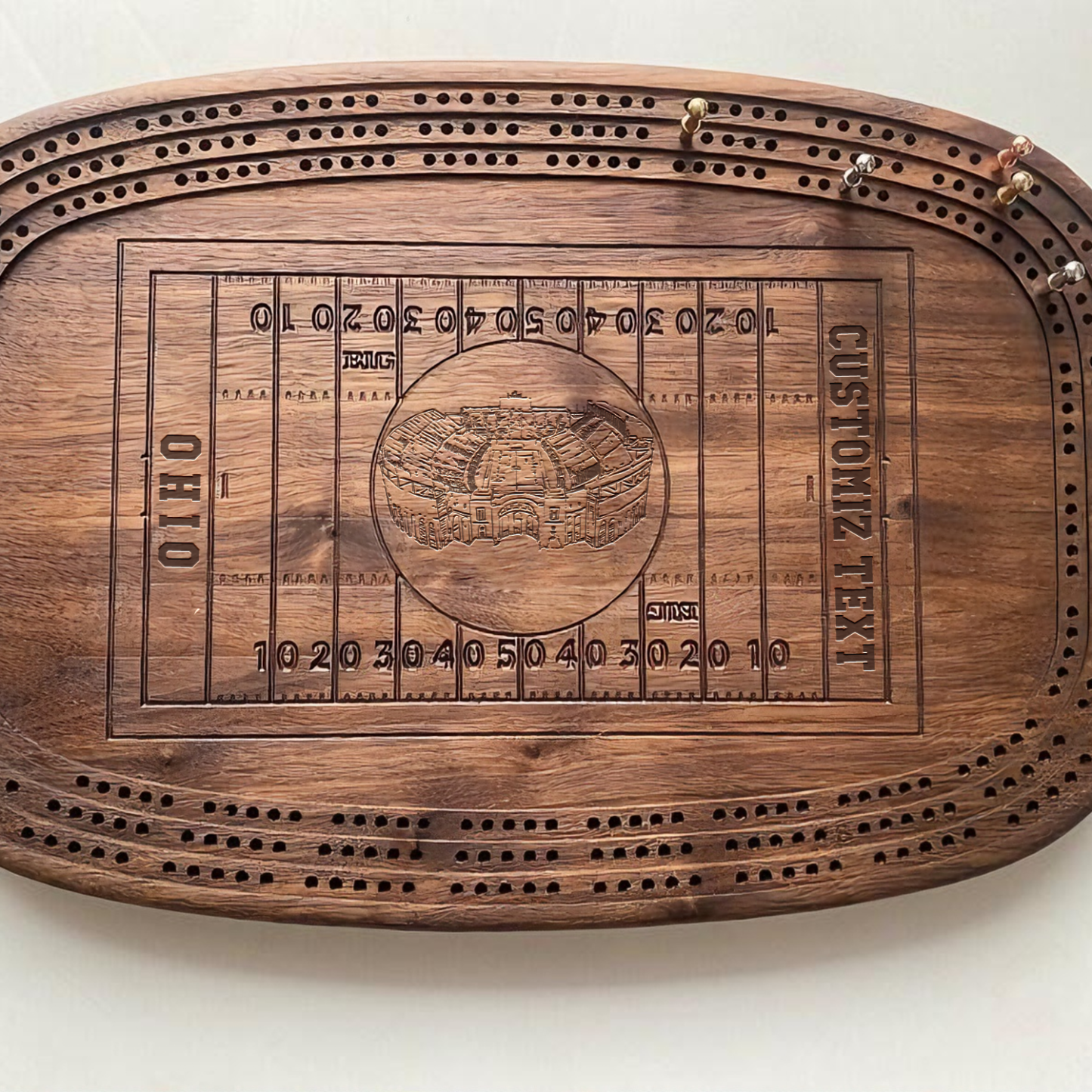 Personalized Ohio Stadium Style Football-Themed Kribich Board, Christmas