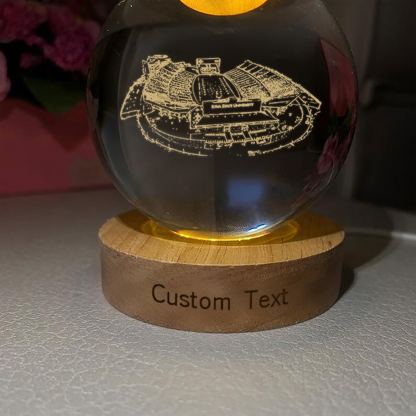Jack Trice Stadium 3D Spherical Crystal Lamp