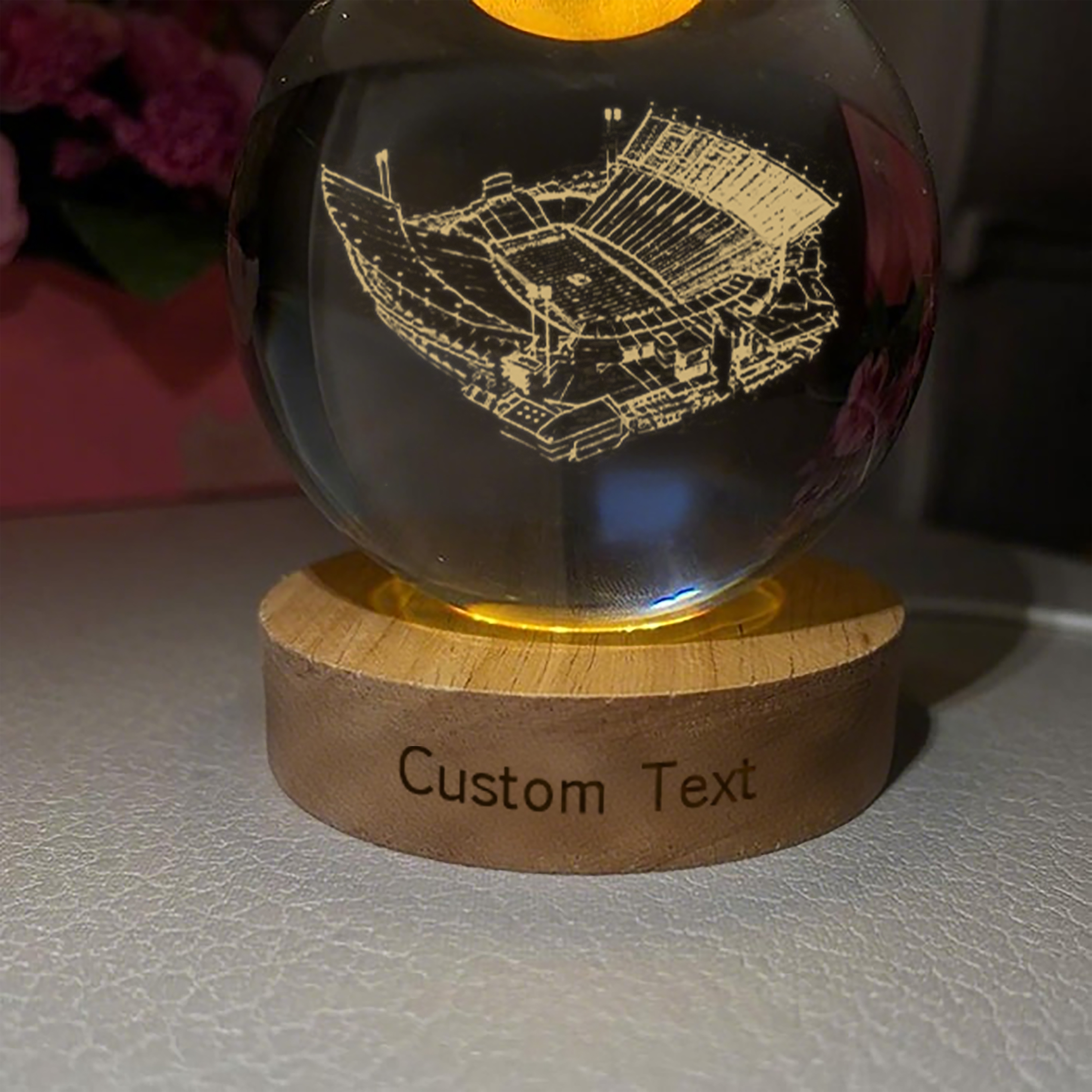 Memorial Stadium (Clemson) 3D Spherical Crystal Lamp