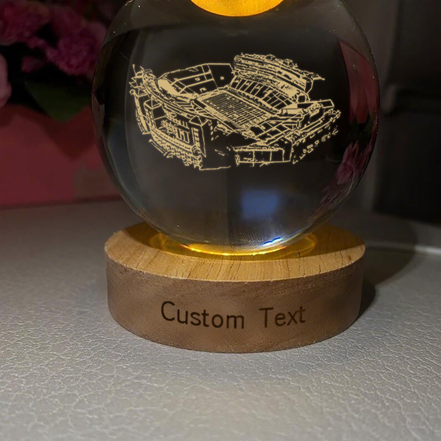 Memorial Stadium (Lincoln) 3D Spherical Crystal Lamp
