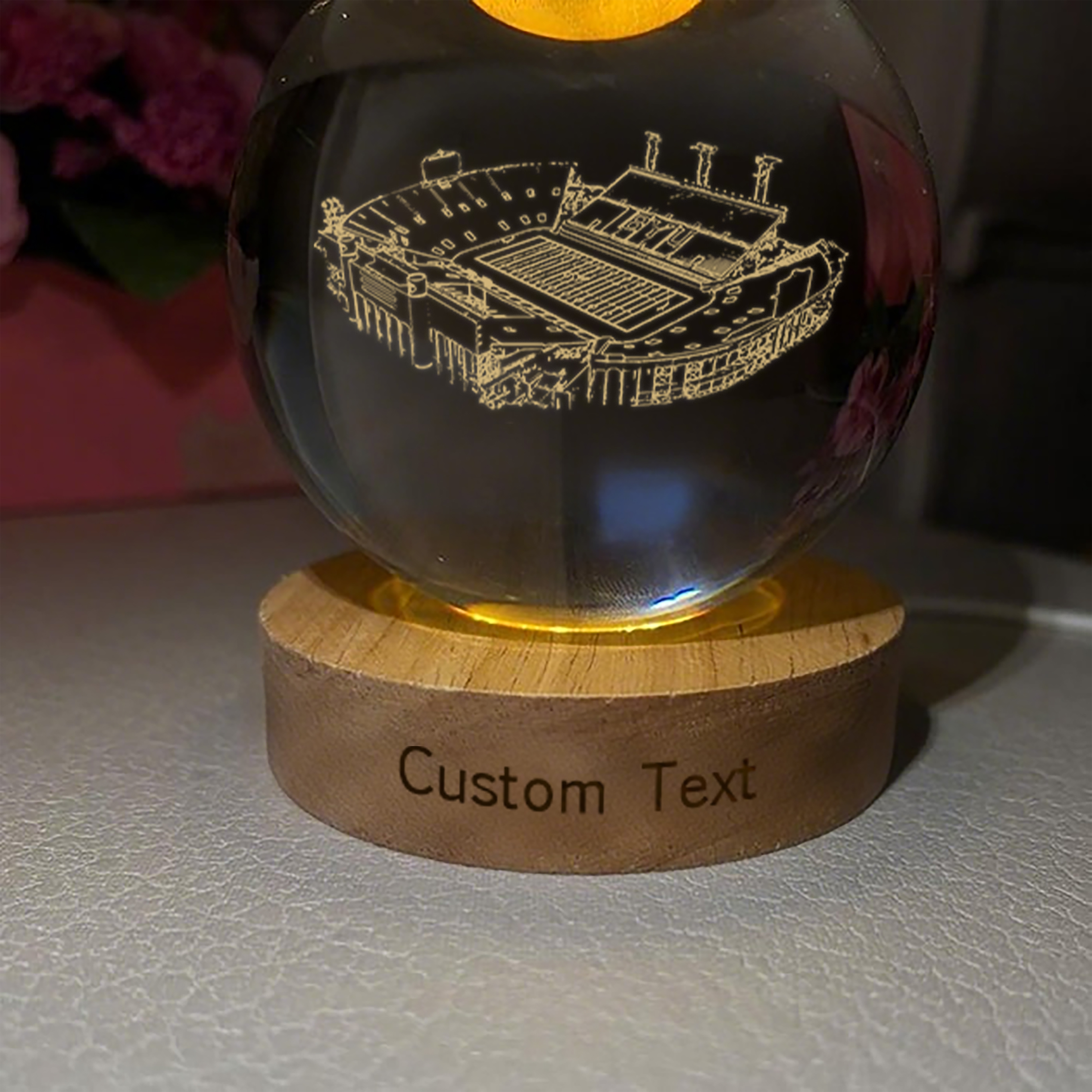 LaVell Edwards Stadium 3D Spherical Crystal Lamp