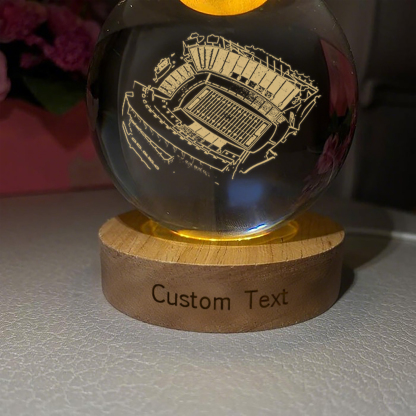 Amon G. Carter Stadium 3D Spherical Crystal Lamp