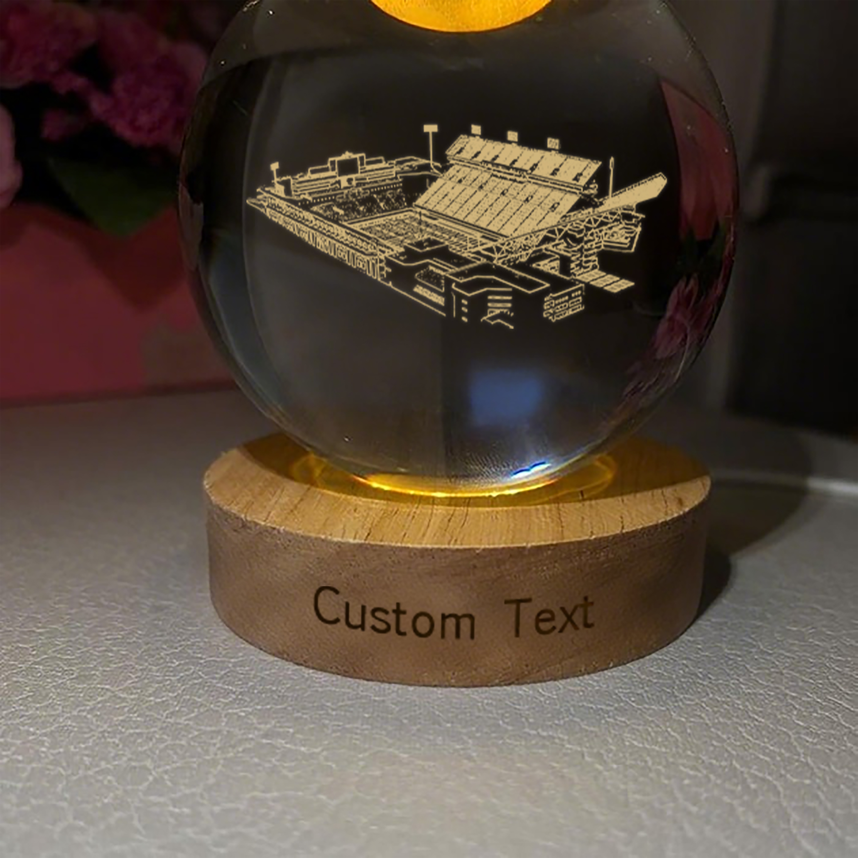 Bobby Dodd Stadium 3D Spherical Crystal Lamp