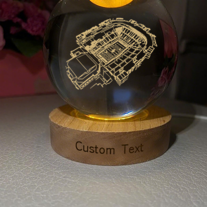 Boone Pickens Stadium 3D Spherical Crystal Lamp