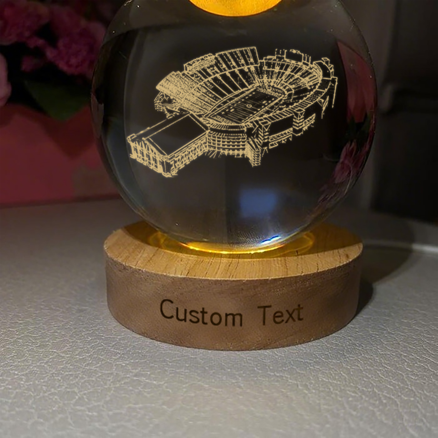 Camp Randall Stadium 3D Spherical Crystal Lamp