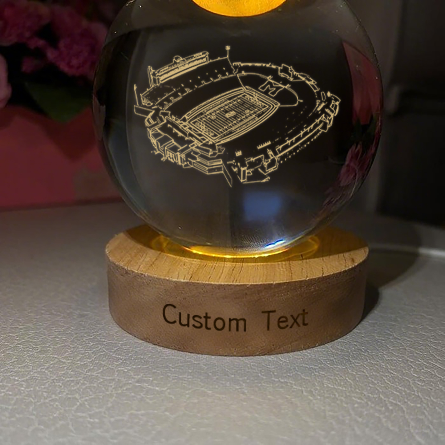 Faurot Field at Memorial Stadium 3D Spherical Crystal Lamp