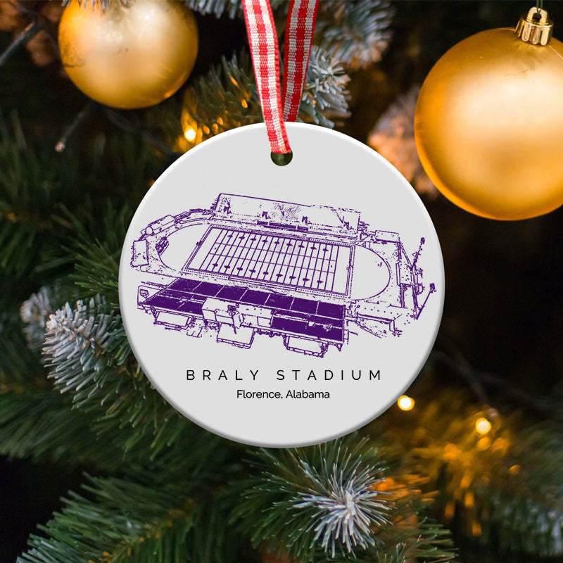Braly Stadium College Football Ceramic Christmas Ornament