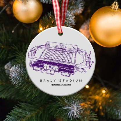 Braly Stadium College Football Ceramic Christmas Ornament