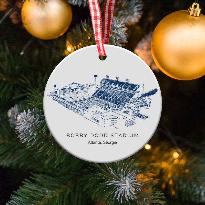 Bobby Dodd Stadium College Football Ceramic Christmas Ornament