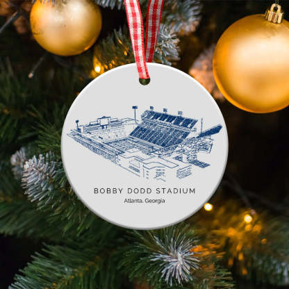Bobby Dodd Stadium College Football Ceramic Christmas Ornament