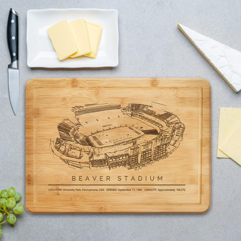 Beaver Stadium Laser Engraved Chopping Board.