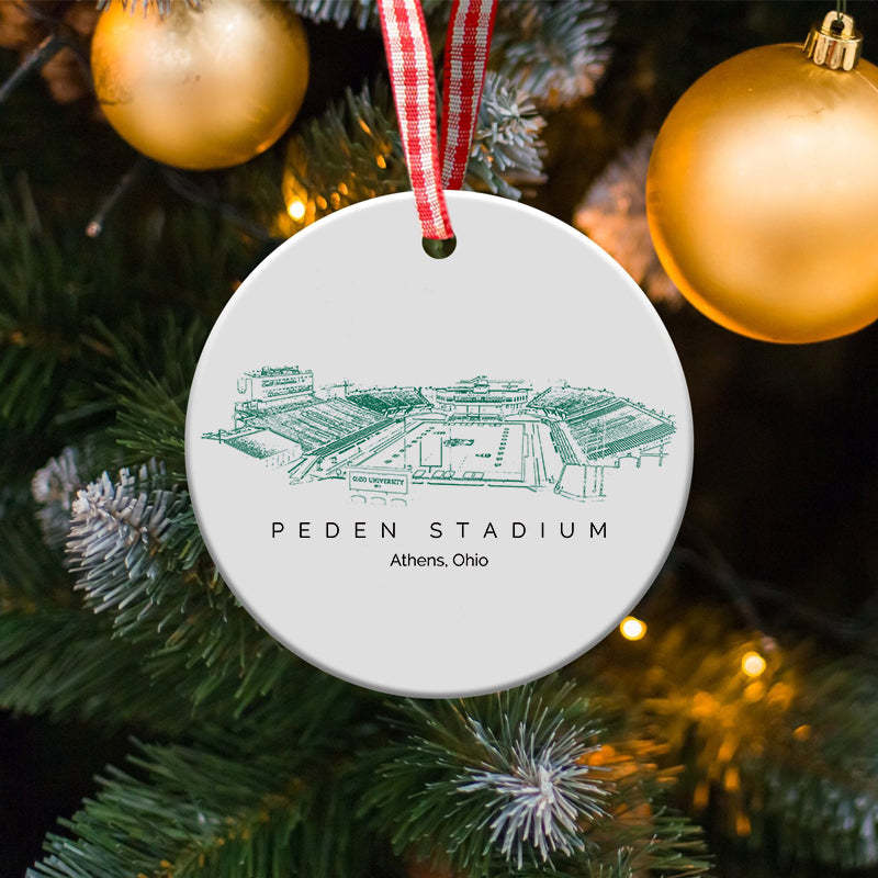 Peden Stadium College Football Ceramic Christmas Ornament