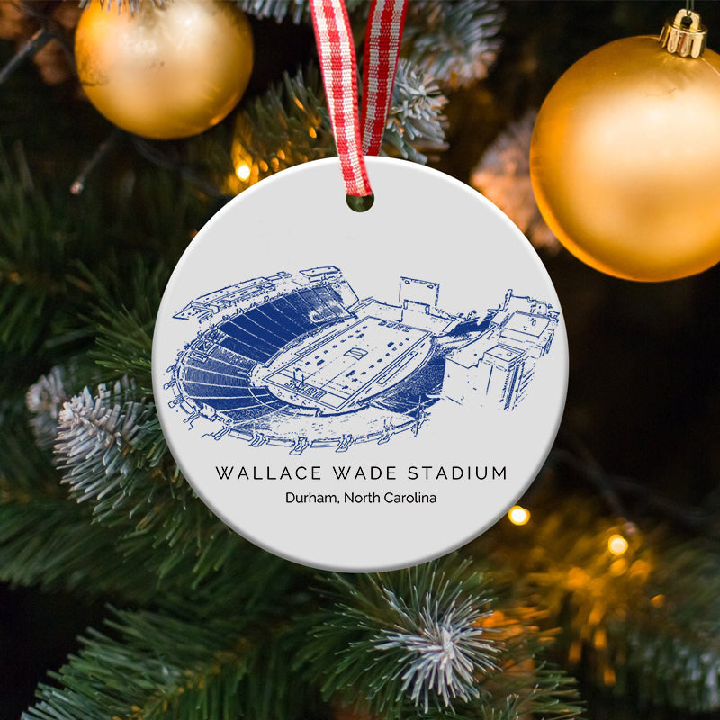Wallace Wade Stadium College Football Ceramic Christmas Ornament