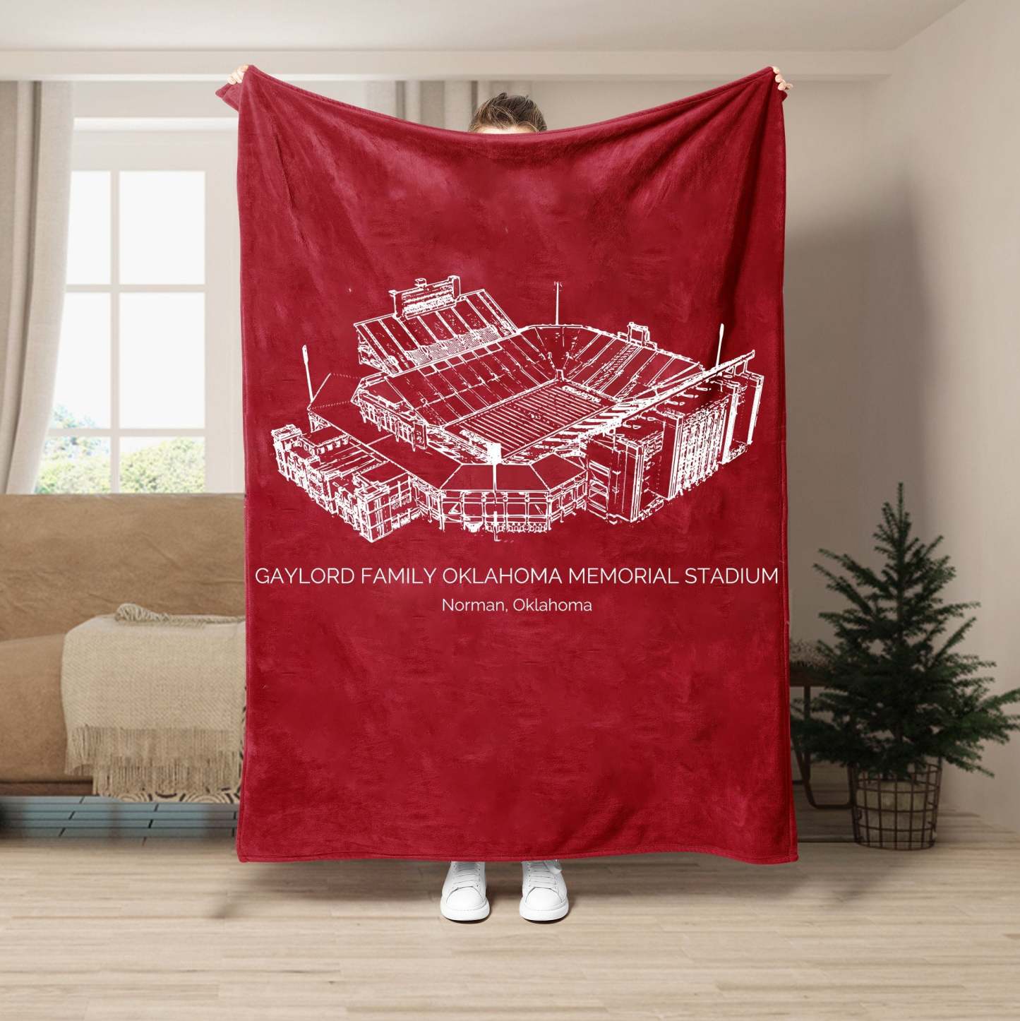 Gaylord Family Oklahoma Memorial Stadium - College Football Blanket