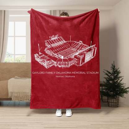 Gaylord Family Oklahoma Memorial Stadium - College Football Blanket