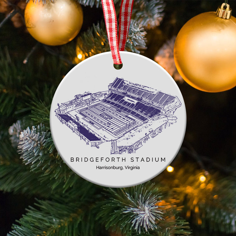 Bridgeforth Stadium College Football Ceramic Christmas Ornament