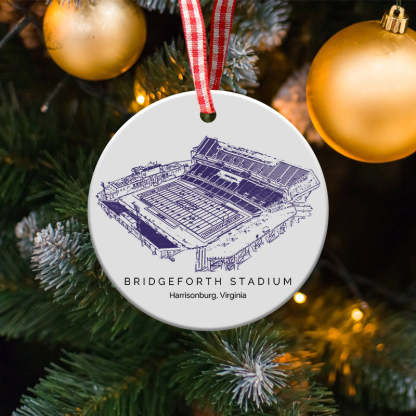 Bridgeforth Stadium College Football Ceramic Christmas Ornament