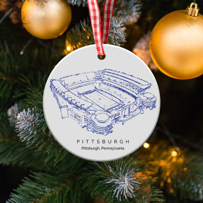 Acrisure Stadium College Football Ceramic Christmas Ornament