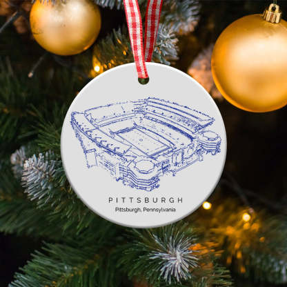 Acrisure Stadium College Football Ceramic Christmas Ornament