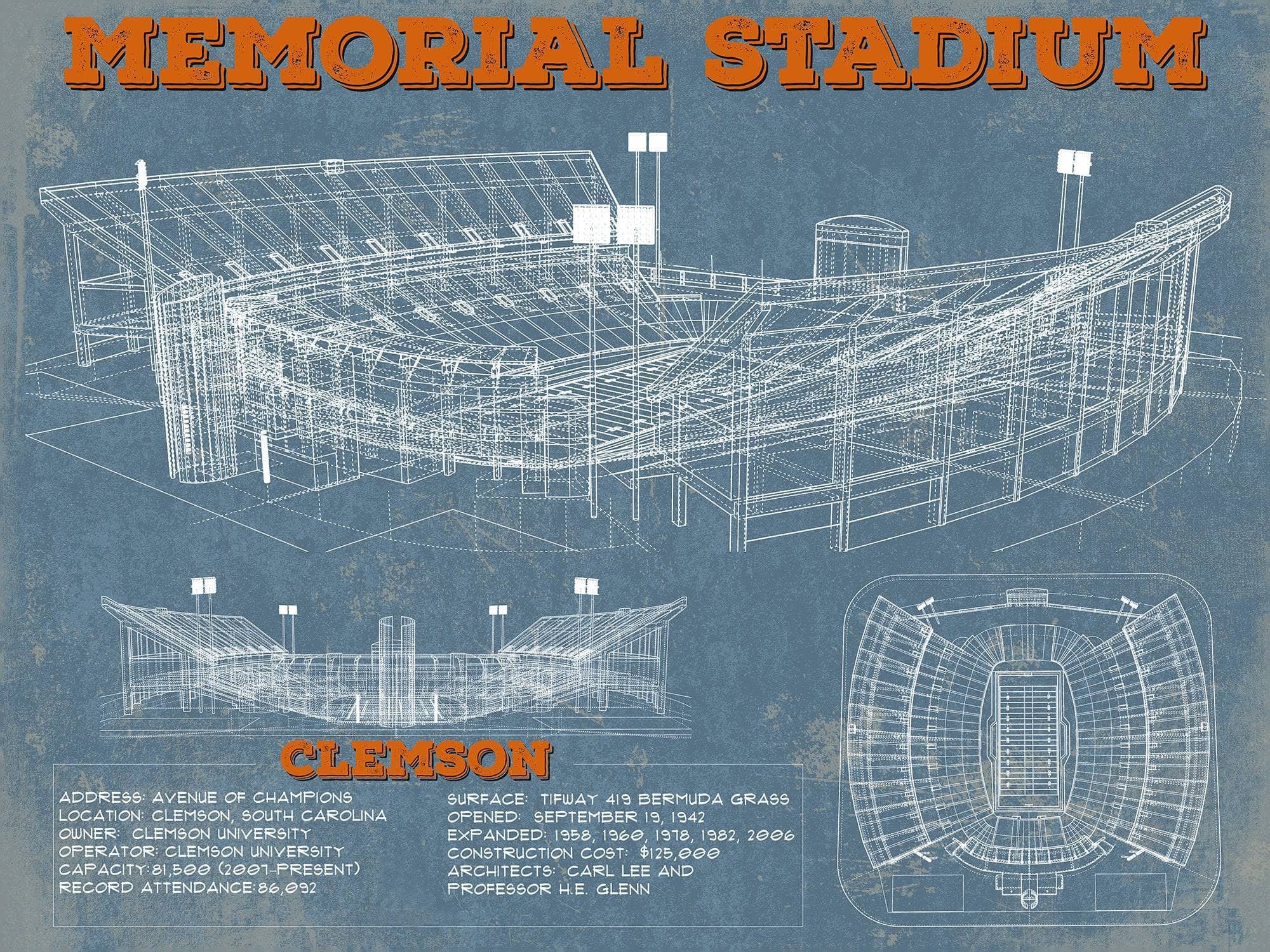 Memorial Stadium Football Print