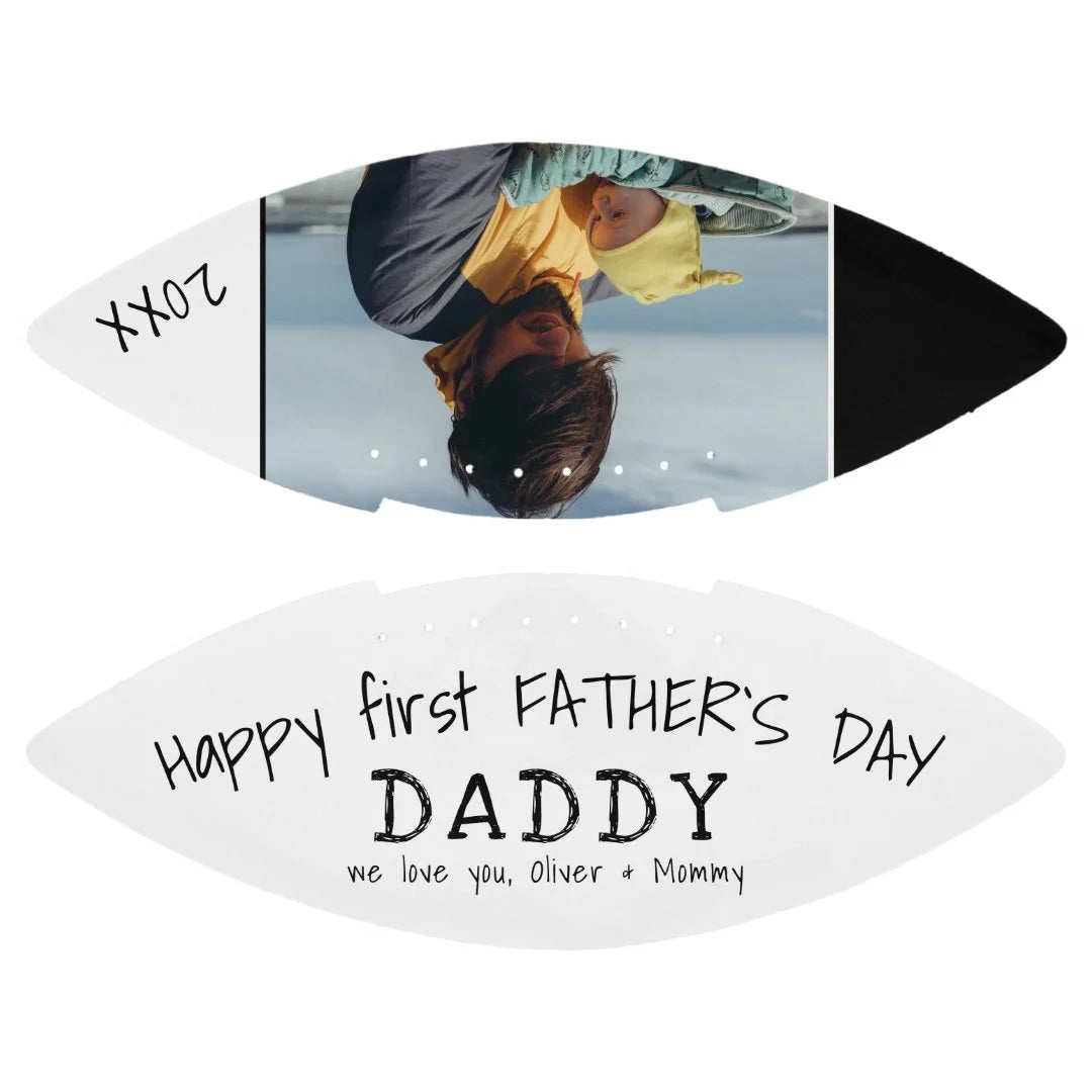 Happy first Father`s Day Daddy Dad Photo Football