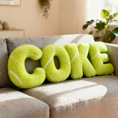 Personalized Tennis-Themed Initials Pillow – The Perfect Christmas Gift For Tennis Fans.