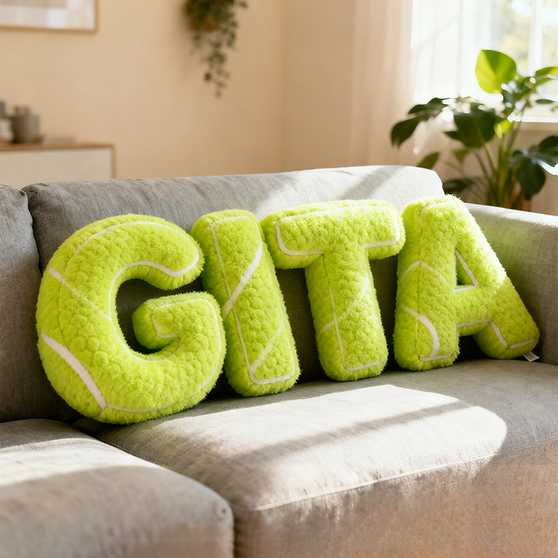 Personalized Tennis-Themed Initials Pillow – The Perfect Christmas Gift For Tennis Fans.