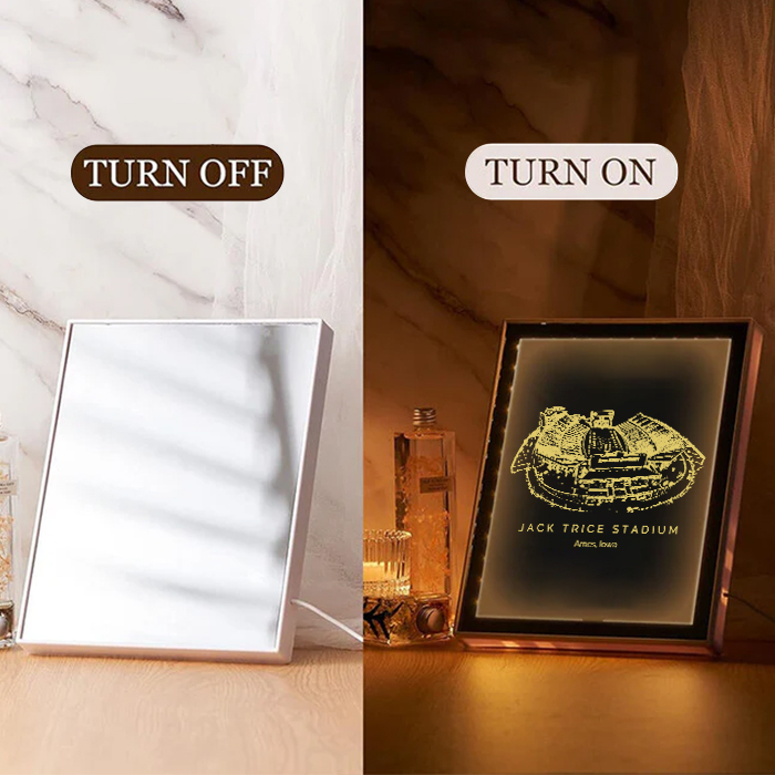 Jack Trice Stadium Art Frame LED Mirror Light