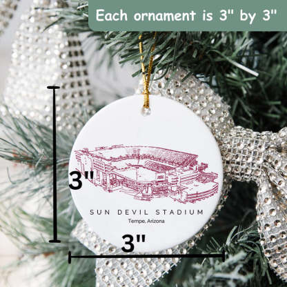 Mountain America Stadium College Football Ceramic Christmas Ornament