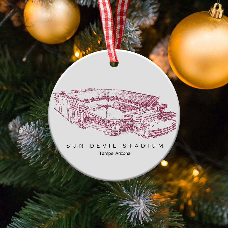 Mountain America Stadium College Football Ceramic Christmas Ornament