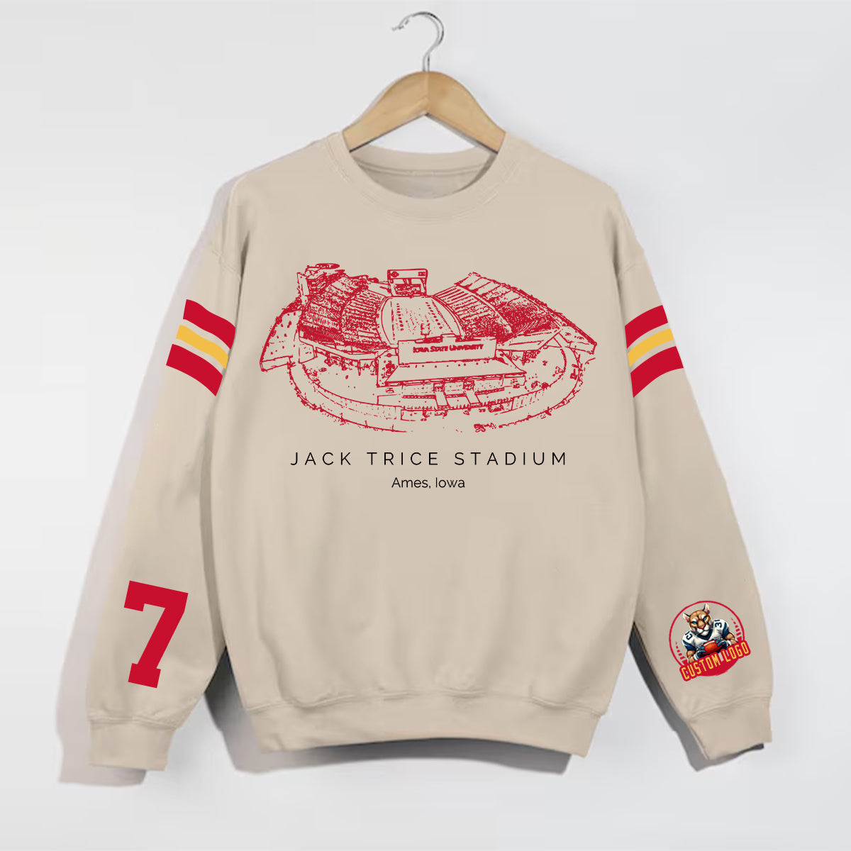 Custom Stadium Sweatshirt-Iowa State Cyclones football-College Football Sweatshirt