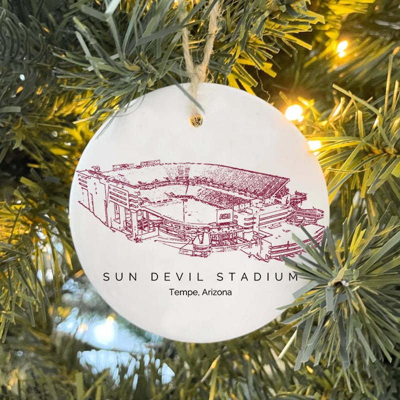 Mountain America Stadium College Football Ceramic Christmas Ornament