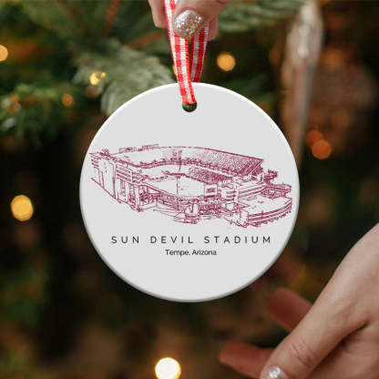Mountain America Stadium College Football Ceramic Christmas Ornament