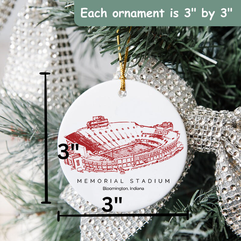 Memorial Stadium (Indiana) College Football Ceramic Christmas Ornament