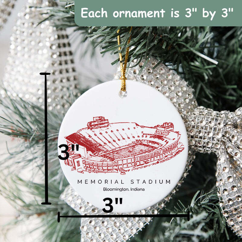 Memorial Stadium (Indiana) College Football Ceramic Christmas Ornament