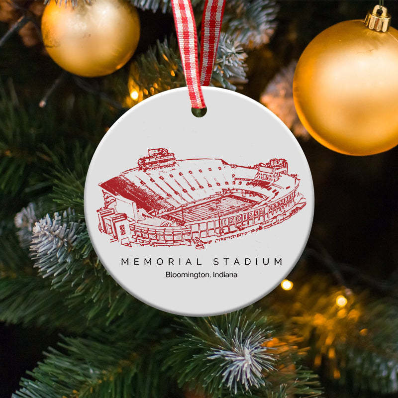 Memorial Stadium (Indiana) College Football Ceramic Christmas Ornament