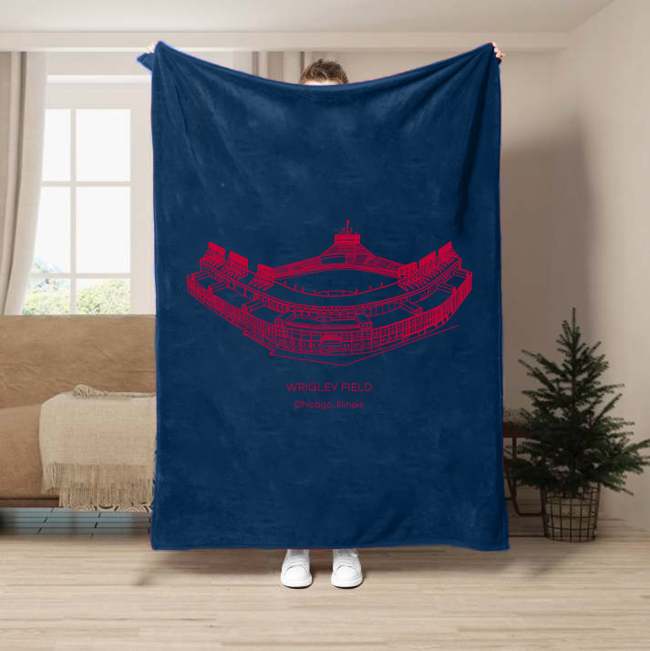 Wrigley Field-Chicago Cubs Baseball Stadium Blanket