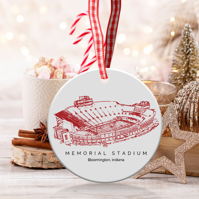 Memorial Stadium (Indiana) College Football Ceramic Christmas Ornament