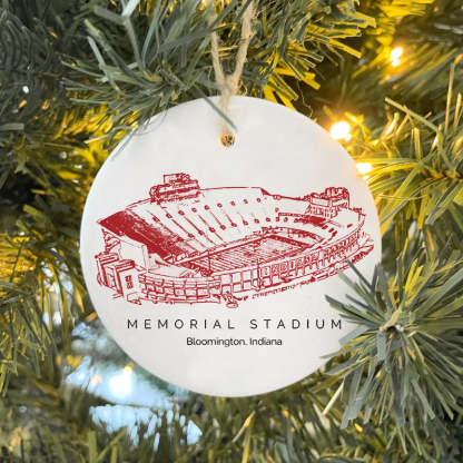 Memorial Stadium (Indiana) College Football Ceramic Christmas Ornament