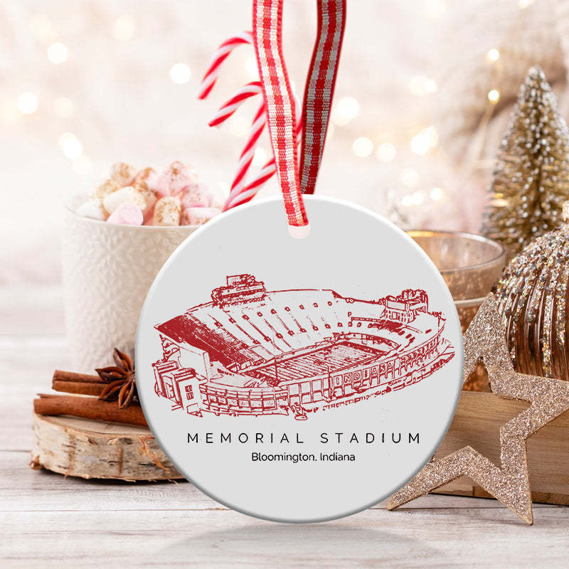 Memorial Stadium (Indiana) College Football Ceramic Christmas Ornament