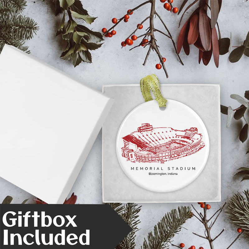 Memorial Stadium (Indiana) College Football Ceramic Christmas Ornament