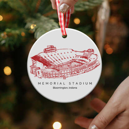 Memorial Stadium (Indiana) College Football Ceramic Christmas Ornament